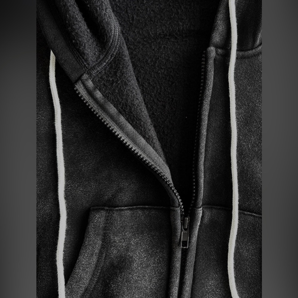 Crop hoodie set (Black) - Picture 4 of 7